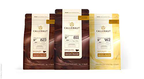 Callebaut, leche, oscuros y blancos chips de chocolate (3 x 1kg Bundle)