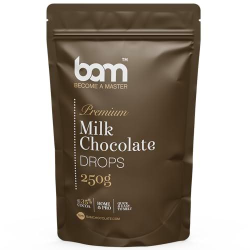 BAM Gotas de Chocolate con Leche Premium, Callets, Chips para Derretir