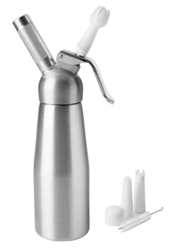 Sifón de Nata 1L de Aluminio, Ideal para Preparar y Servir Nata montada en repostería y cafetería.