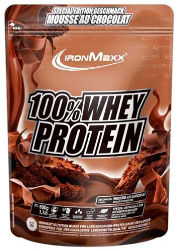 IronMaxx 100% Whey Protein Polvo - Mousse au Chocolat 500g Bolsa | Proteína de suero de leche reducida en azúcar y soluble en agua | Disponible en muchos sabores diferentes