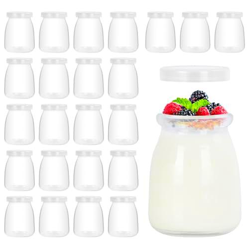 Ezvsevuo 24 Piezas Tarros de Yogur con Tapa, 140ml Vasos Yogurtera con Tapa