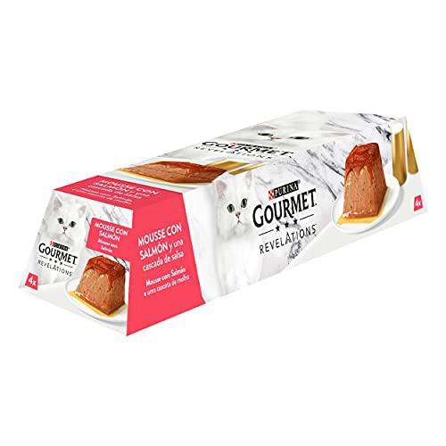 Gourmet Revelations Mousse con Salsa, Comida Húmeda para Gato con Salmón
