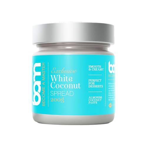 BAM Crema Blanca de Coco y Almendras, 200 gramos, Pasta para Postres