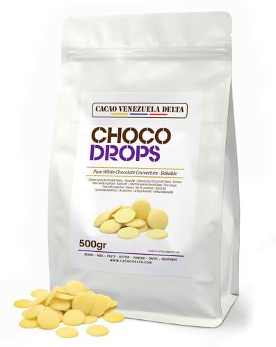 Cacao V Delta Chocolate Blanco Profesional 500g - Pepitas Chocolate Para Fundir