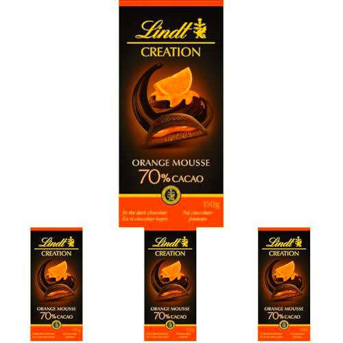 Lindt Creation - Tableta de chocolate negro 70% cacao con relleno de mousse y coulis de naranja