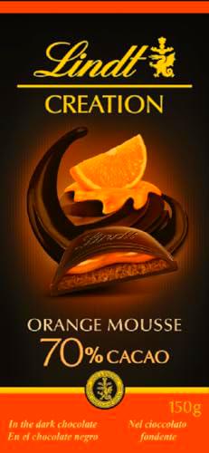 Lindt Creation - Tableta de chocolate negro 70% cacao con relleno de mousse y coulis de naranja