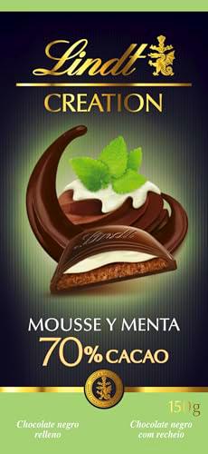 Lindt CREATION Chocolate Negro 70% con Menta 150g - Tableta Rellena de Mousse Refrescante (Paquete de 6)