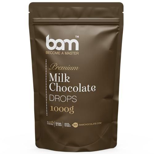 BAM Gotas de Chocolate con Leche Premium, Callets, Chips para Derretir
