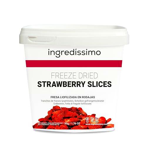 Ingredíssimo - Fresa Liofilizada Rodajas 50g (5-7mm) | 100% Fruta | Crujiente/Melosa | Vegana