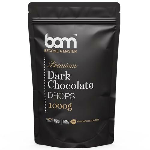 BAM Gotas de chocolate negro premium, callets, chips para derretir